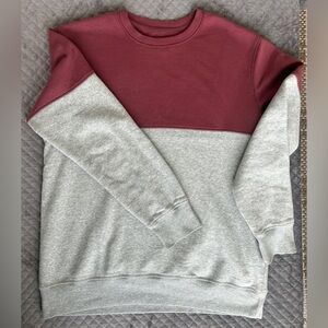 Goodfellow & Co Colorblock Crewneck Sweatshirt Size L Grey Burgundy